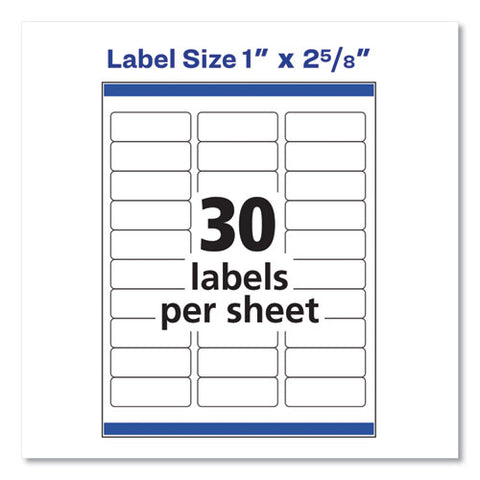 Easy Peel White Address Labels W/ Sure Feed Technology, Laser Printers, 1 X 2.63, White, 30/sheet, 100 Sheets/box