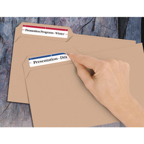 Removable File Folder Labels With Sure Feed Technology, 0.66 X 3.44, White, 7/sheet, 36 Sheets/pack