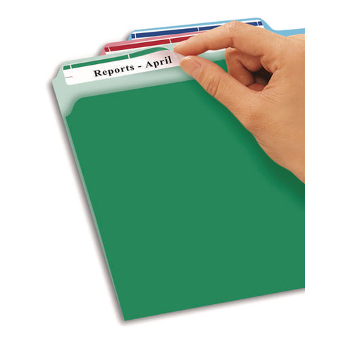 Removable File Folder Labels With Sure Feed Technology, 0.66 X 3.44, White, 7/sheet, 36 Sheets/pack