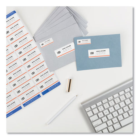 Easy Peel White Address Labels W/ Sure Feed Technology, Laser Printers, 1 X 2.63, White, 30/sheet, 25 Sheets/pack