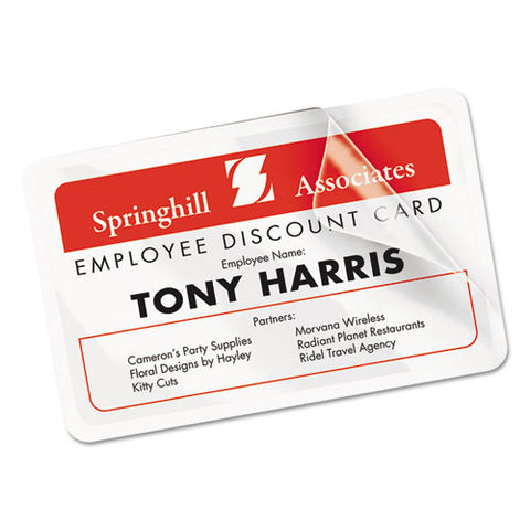 Laminated Laser/inkjet Id Cards, 2 1/4 X 3 1/2, White, 30/box