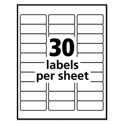 Repositionable Address Labels W/surefeed, Laser, 1 X 2.63, White, 3000/box