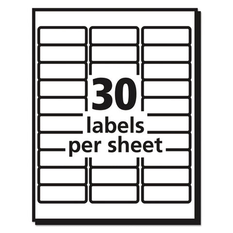 Matte Clear Easy Peel Mailing Labels W/ Sure Feed Technology, Laser Printers, 1 X 2.63, Clear, 30/sheet, 50 Sheets/box