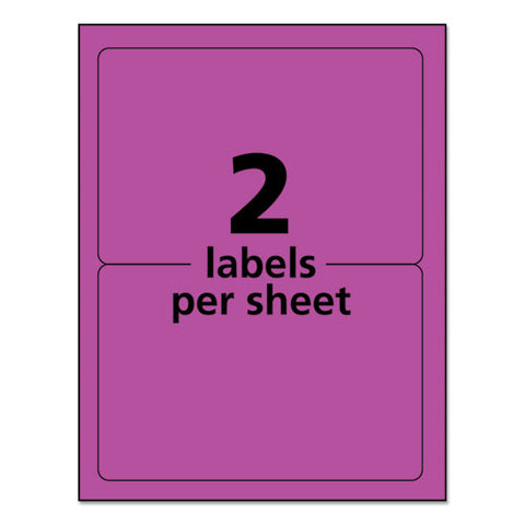 High-visibility Permanent Laser Id Labels, 5.5 X 8.5, Neon Magenta, 200/box