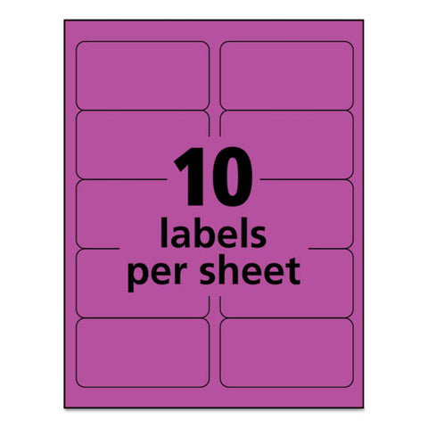 High-visibility Permanent Laser Id Labels, 2 X 4, Neon Magenta, 1000/box