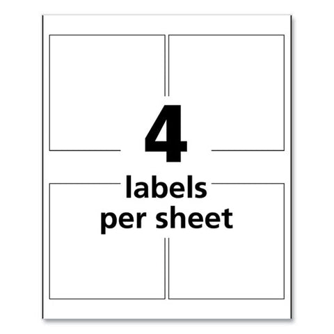 Ultraduty Ghs Chemical Waterproof And Uv Resistant Labels, 4 X 4, White, 4/sheet, 50 Sheets/pack