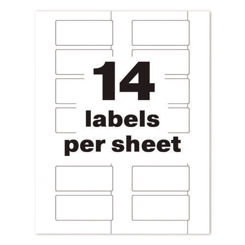 Permatrack Durable White Asset Tag Labels, Laser Printers, 1.25 X 2.75, White, 14/sheet, 8 Sheets/pack