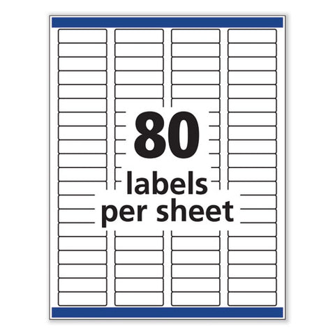 Removable Multi-use Labels, Inkjet/laser Printers, 0.5 X 1.75, White, 80/sheet, 25 Sheets/pack