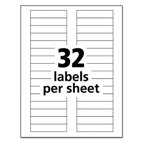 Durable Permanent Id Labels With Trueblock Technology, Laser Printers, 0.63 X 3, White, 32/sheet, 50 Sheets/pack