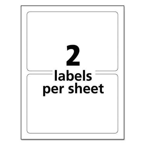 Durable Permanent Id Labels With Trueblock Technology, Laser Printers, 5 X 8.13, White, 2/sheet, 50 Sheets/pack