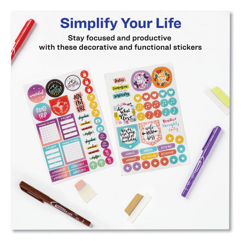 Planner Sticker Variety Pack For Moms, Budget, Family, Fitness, Holiday, Work, Assorted Colors, 1,820/pack