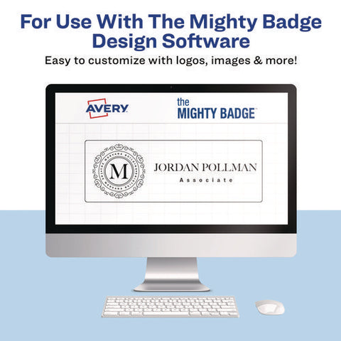 The Mighty Badge Name Badge Inserts, 1 X 3, Clear, Laser, 20/sheet, 5 Sheets/pack