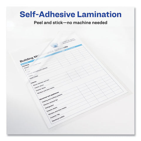 Clear Self-adhesive Laminating Sheets, 3 Mil, 9" X 12", Matte Clear, 50/box