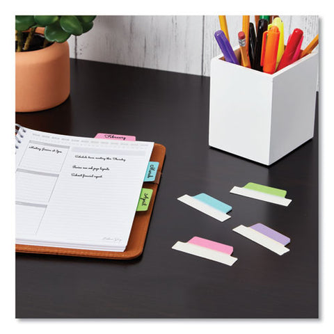 Ultra Tabs Repositionable Tabs, Margin Tabs: 2.5" X 1", 1/5-cut, Assorted Pastel Colors, 48/pack