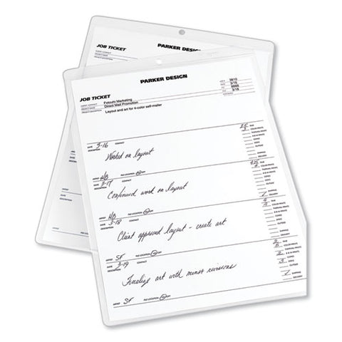 Job Ticket Holders, Heavy Gauge Vinyl, 9 X 12, Clear, 10/pack