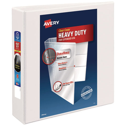 Heavy-duty View Binder With Durahinge And One Touch Ezd Rings, 3 Rings, 2" Capacity, 11 X 8.5, White