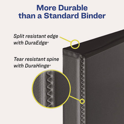 Heavy-duty View Binder With Durahinge And One Touch Ezd Rings, 3 Rings, 1" Capacity, 11 X 8.5, Black