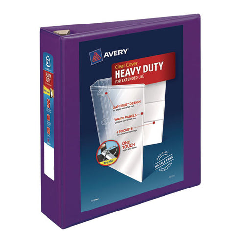 Heavy-duty View Binder With Durahinge And One Touch Ezd Rings, 3 Rings, 2" Capacity, 11 X 8.5, Purple