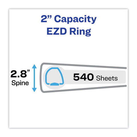 Heavy-duty Non Stick View Binder With Durahinge And Slant Rings, 3 Rings, 2" Capacity, 11 X 8.5, White, 4/pack