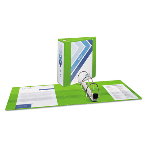 Heavy-duty View Binder With Durahinge And Locking One Touch Ezd Rings, 3 Rings, 4" Capacity, 11 X 8.5, Chartreuse