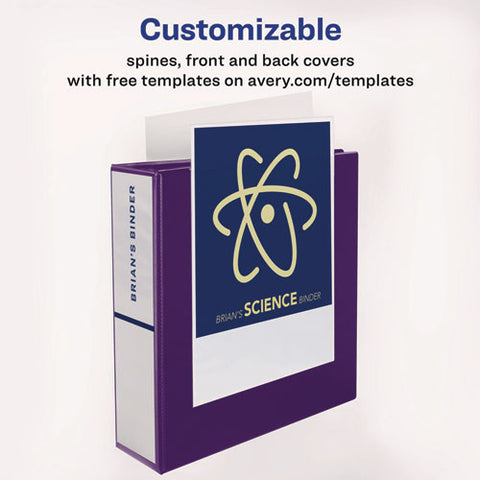 Heavy-duty View Binder With Durahinge And Locking One Touch Ezd Rings, 3 Rings, 5" Capacity, 11 X 8.5, Purple