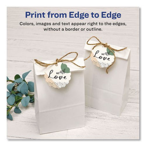 Printable Scallop Round Gift Tags, Inkjet/laser Printers, 2.5" Dia, White, 9/sheet, 10 Sheets/pack