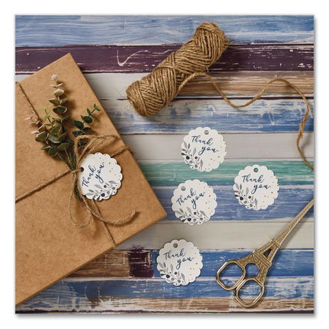 Printable Scallop Round Gift Tags, Inkjet/laser Printers, 2.5" Dia, White, 9/sheet, 10 Sheets/pack