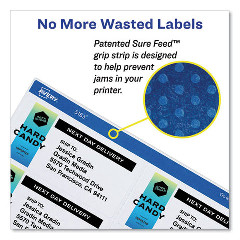 Shipping Labels W/ Trueblock Technology, Inkjet Printers, 2 X 4, White, 10/sheet, 25 Sheets/pack