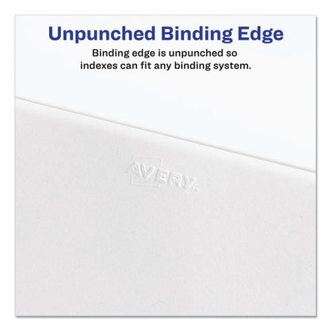 Preprinted Legal Exhibit Side Tab Index Dividers, Allstate Style, 26-tab, X, 11 X 8.5, White, 25/pack