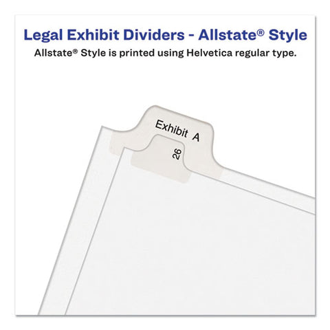 Preprinted Legal Exhibit Side Tab Index Dividers, Allstate Style, 26-tab, Z, 11 X 8.5, White, 25/pack