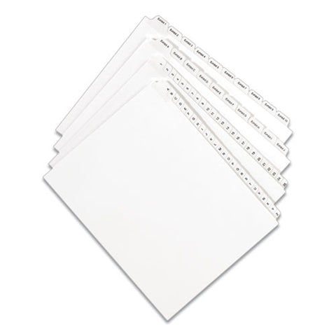 Preprinted Legal Exhibit Side Tab Index Dividers, Allstate Style, 26-tab, Z, 11 X 8.5, White, 25/pack