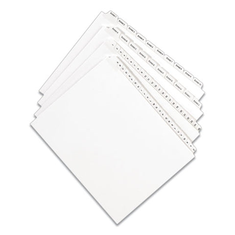 Preprinted Legal Exhibit Side Tab Index Dividers, Allstate Style, 10-tab, 1, 11 X 8.5, White, 25/pack