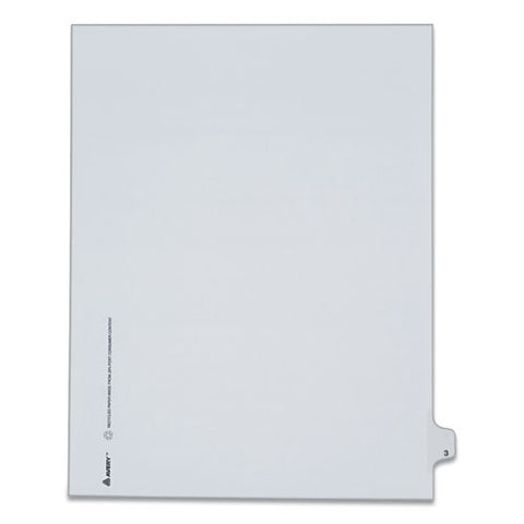 Preprinted Legal Exhibit Side Tab Index Dividers, Allstate Style, 10-tab, 3, 11 X 8.5, White, 25/pack