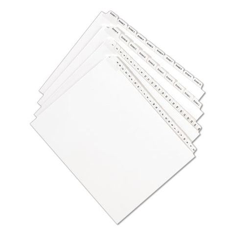 Preprinted Legal Exhibit Side Tab Index Dividers, Allstate Style, 10-tab, 4, 11 X 8.5, White, 25/pack