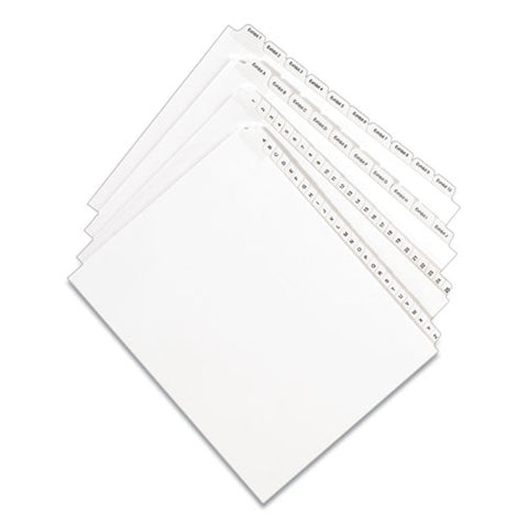 Preprinted Legal Exhibit Side Tab Index Dividers, Allstate Style, 10-tab, 5, 11 X 8.5, White, 25/pack