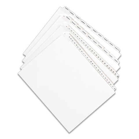 Preprinted Legal Exhibit Side Tab Index Dividers, Allstate Style, 10-tab, 25, 11 X 8.5, White, 25/pack