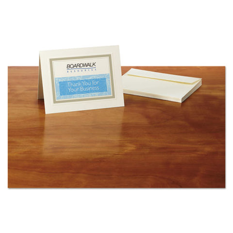 Note Cards With Matching Envelopes, Inkjet, 80 Lb, 4.25 X 5.5, Embossed Matte Ivory, 60 Cards, 2 Cards/sheet, 30 Sheets/pack