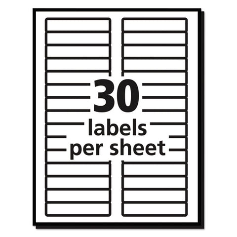 Permanent Trueblock File Folder Labels With Sure Feed Technology, 0.66 X 3.44, White, 30/sheet, 25 Sheets/pack