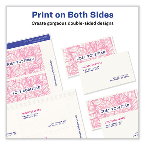 Printable Microperforated Business Cards W/sure Feed Technology, Inkjet, 2 X 3.5, White, 250 Cards, 10/sheet, 25 Sheets/pack