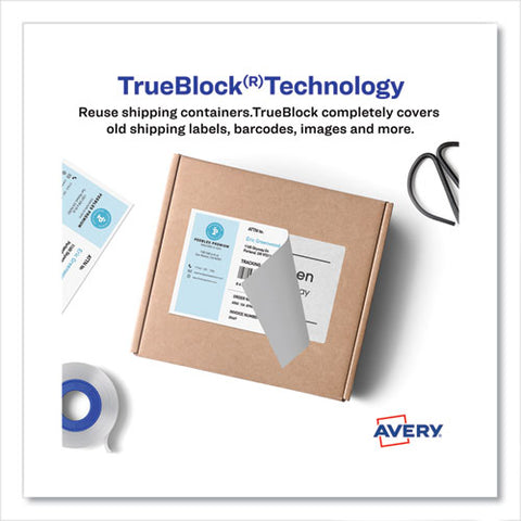 Shipping Labels With Trueblock Technology, Inkjet Printers, 5.5 X 8.5, White, 2 Labels/sheet, 100 Sheets/pack, 2 Packs