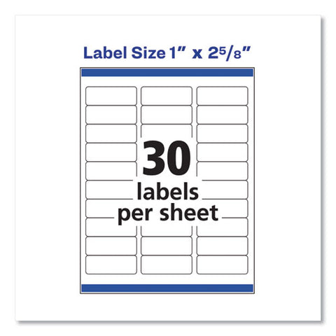 Easy Peel White Address Labels W/ Sure Feed Technology, Inkjet Printers, 1 X 2.63, White, 30/sheet, 100 Sheets/box