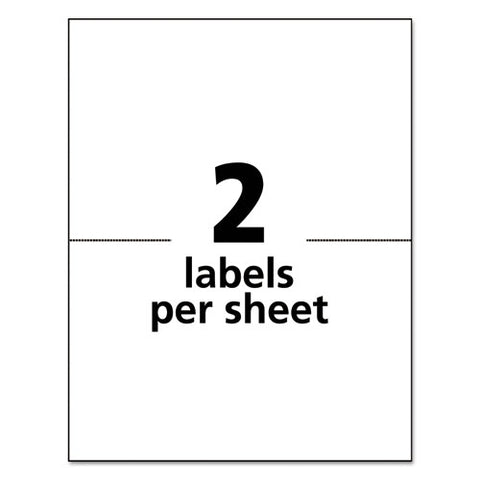 White Shipping Labels-bulk Packs, Inkjet/laser Printers, 5.5 X 8.5, White, 2/sheet, 250 Sheets/box