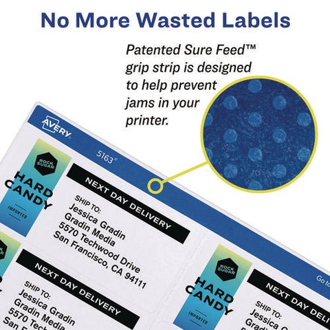 White Shipping Labels-bulk Packs, Inkjet/laser Printers, 2 X 4, White, 10/sheet, 250 Sheets/box