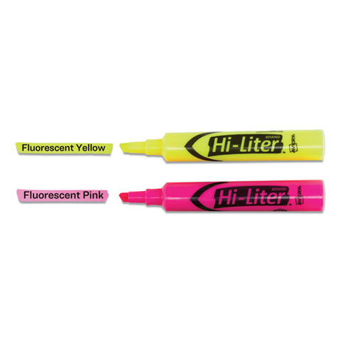 Hi-liter Desk-style Highlighter Value Pack, Assorted Ink Colors, Chisel Tip, Assorted Barrel Colors, 24/pack