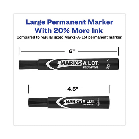 Marks A Lot Large Desk-style Permanent Marker Value Pack, Broad Chisel Tip, Black, 36/pack (98206)