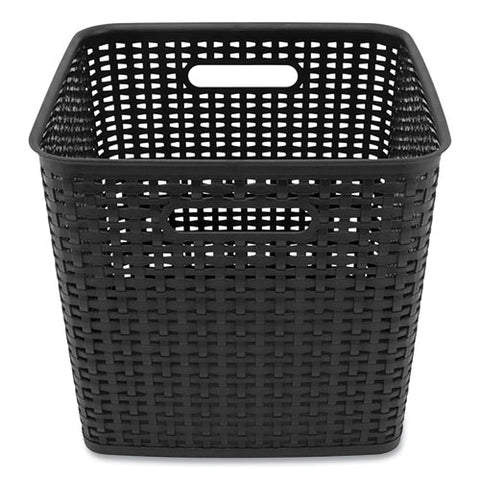 Plastic Weave Bin, Extra Large, 12.6" X 11.1" X 16.6", Black