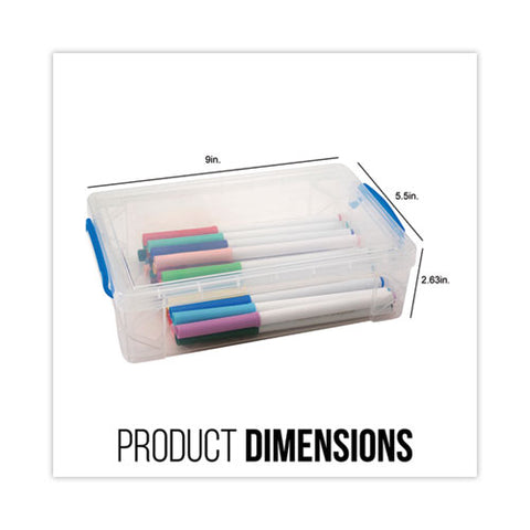 Super Stacker Large Pencil Box, 9" X 5.5" X 2.62", Clear