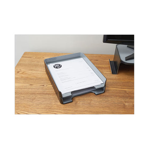 Fusion Letter Tray, 1 Section, Letter Size Files, 9.75" X 12.5" X 1.75", Black