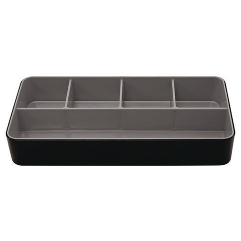 Fusion Five-compartment Plastic Accessory Holder, Plastic, 12.25 X 6 X 2, Black/gray