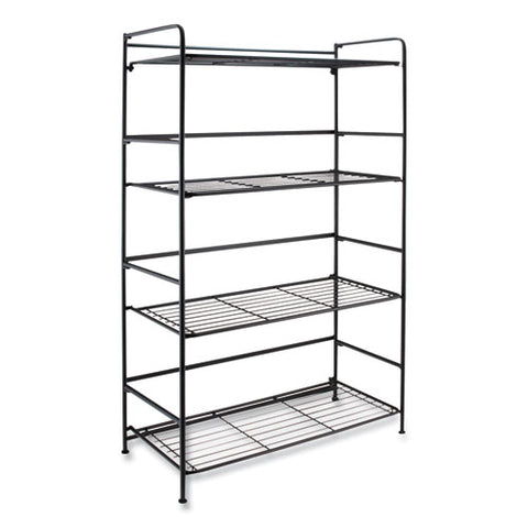 Flipshelf Four-shelf Unit, 26.5w X 12d X 43h, Black